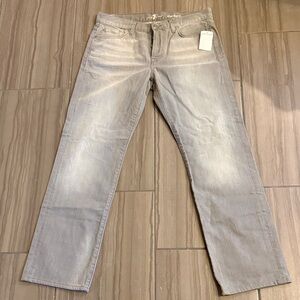 7 For All Mankind Light Gray Straight Jeans